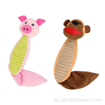 Quietschendes Haustierspielzeug Plush Monkey Schwein Hundespielzeug